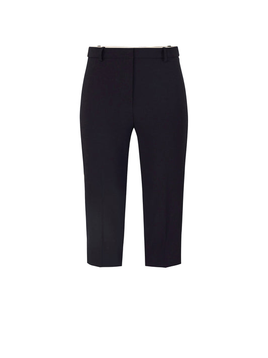 Lightweight crêpe trousers with satin bands