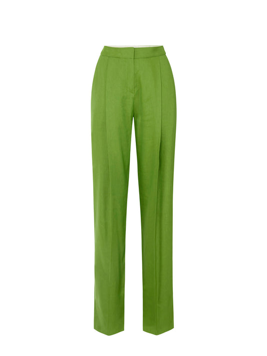 Linen-blend trousers