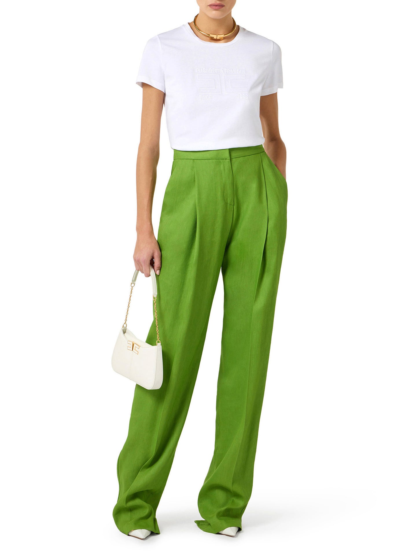 Linen-blend trousers