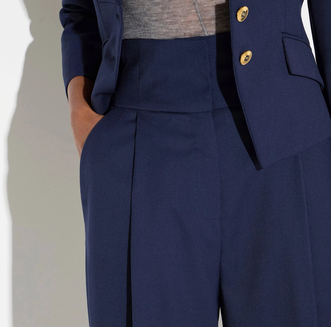 Trousers in gabardine fabric
