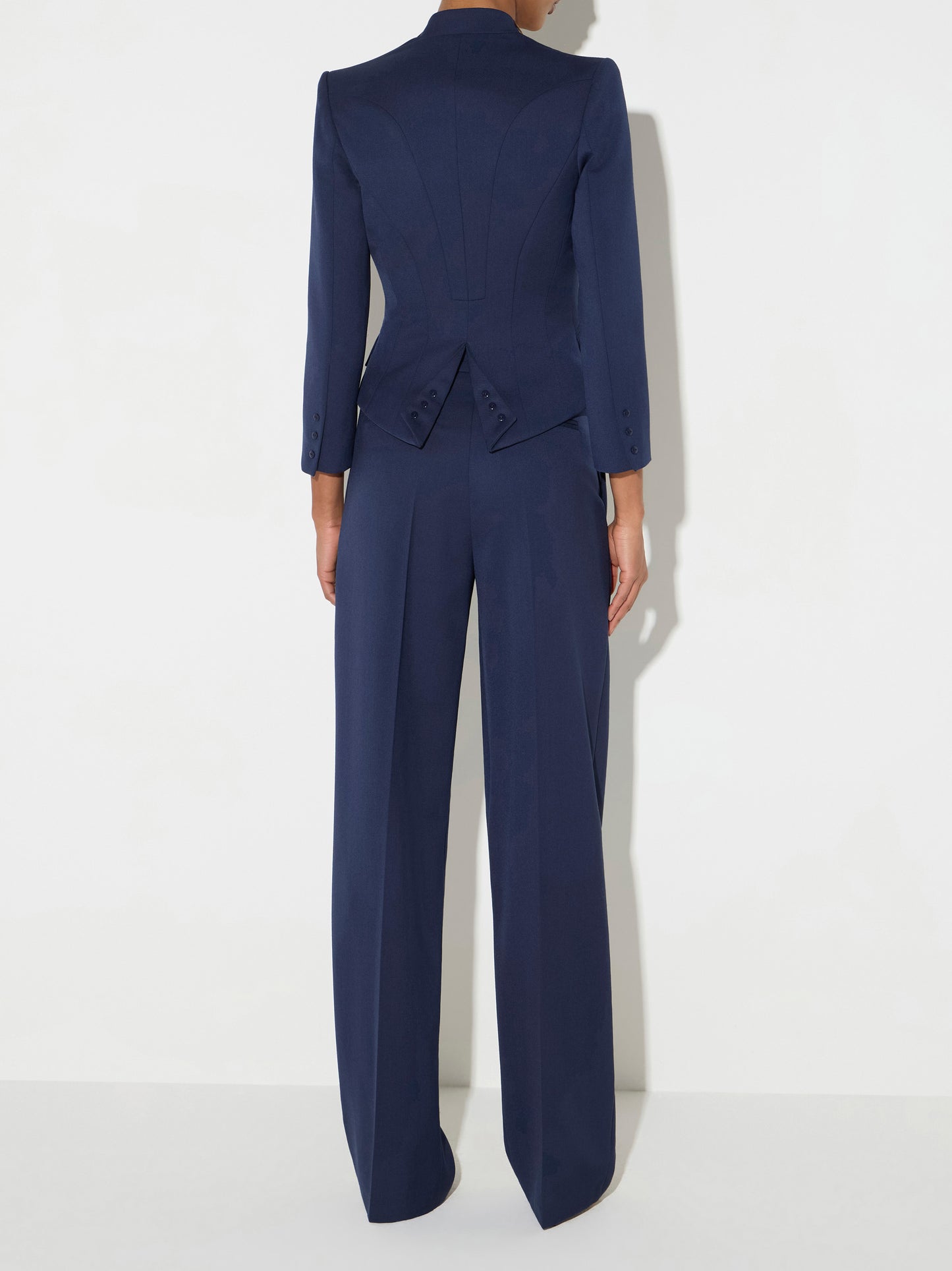 Trousers in gabardine fabric