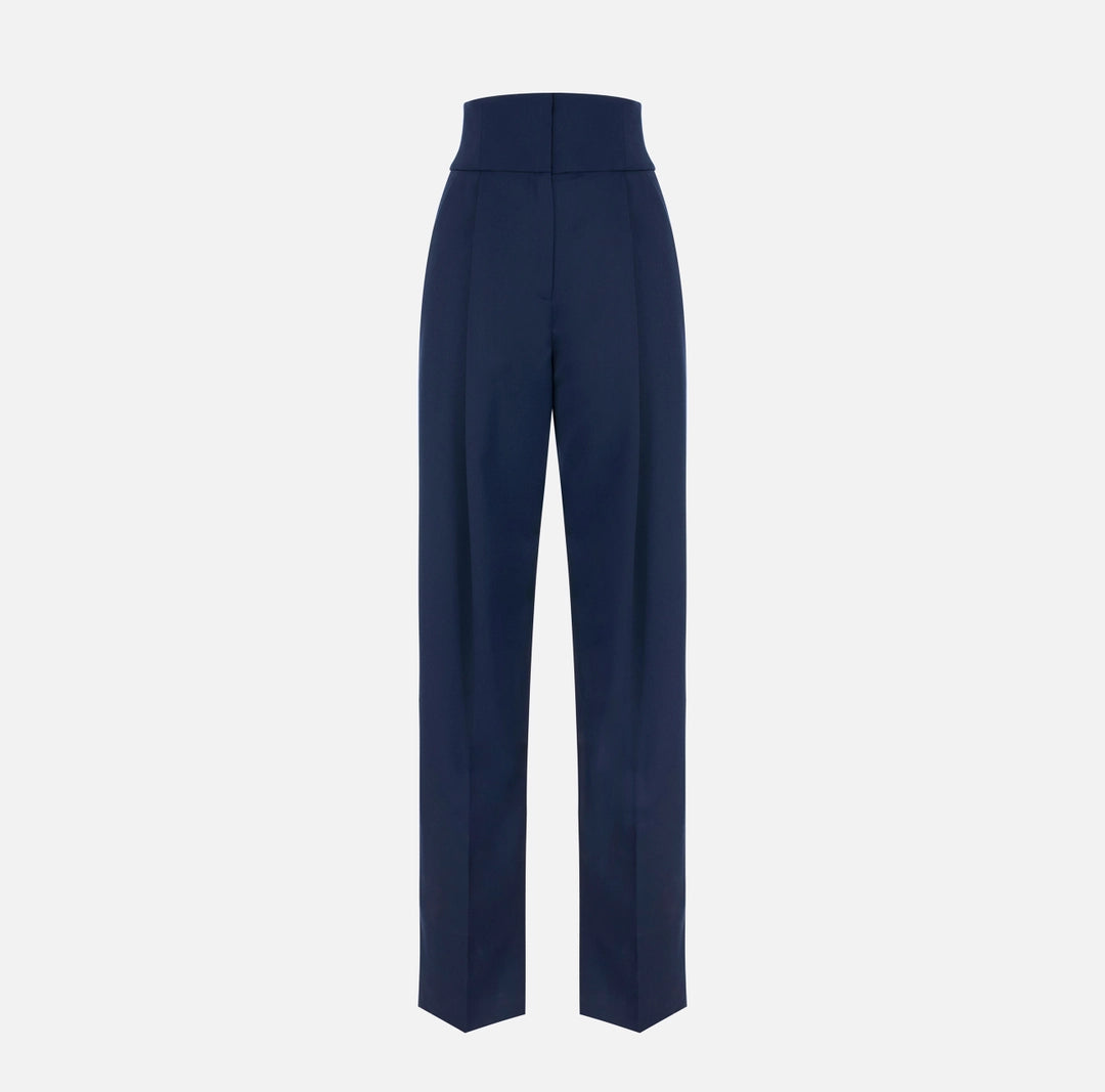 Trousers in gabardine fabric