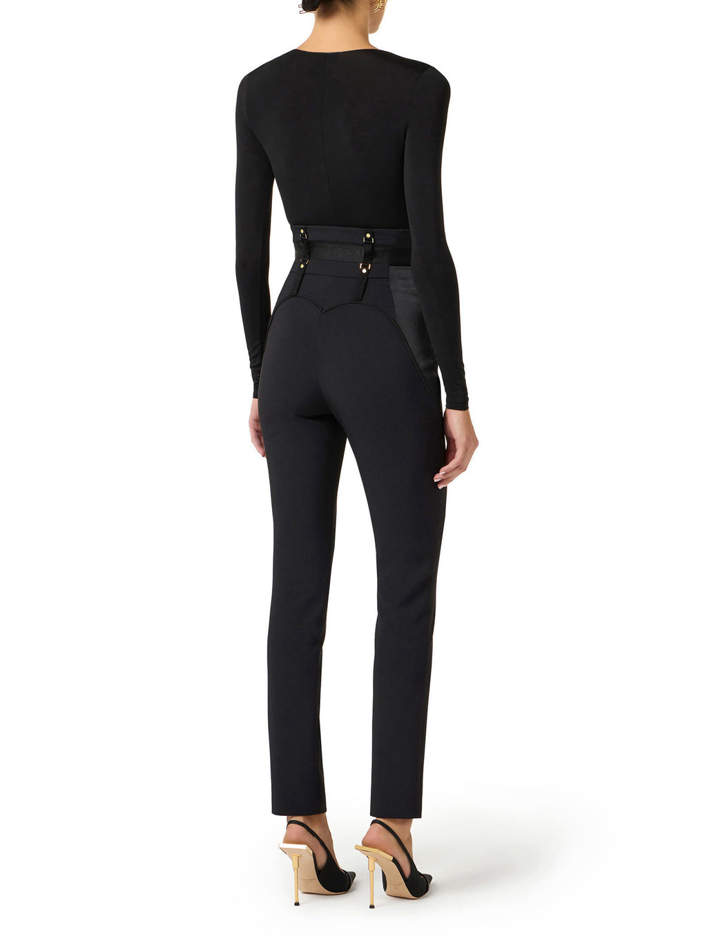 Bustier trousers in lightweight crêpe and satin fabrics