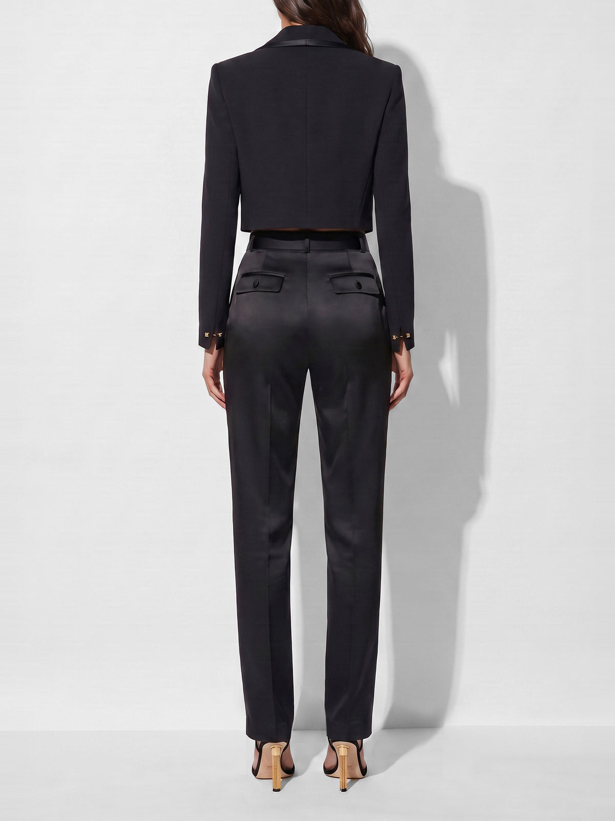 Stretch satin trousers