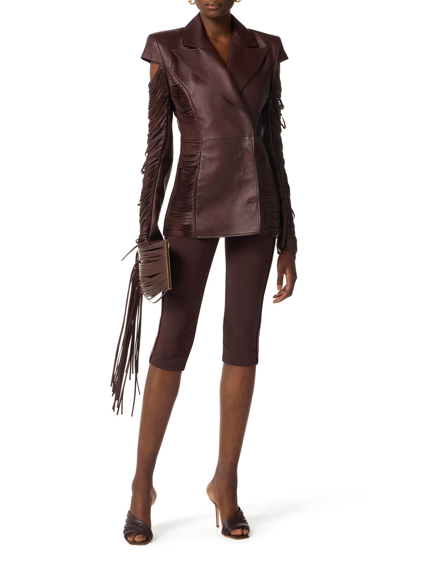 Trousers in lightweight crêpe and satin fabrics