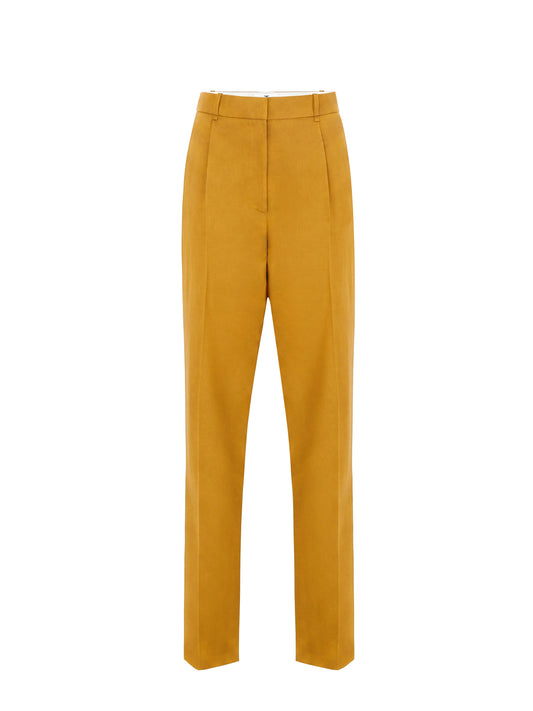 Trousers in gabardine fabric