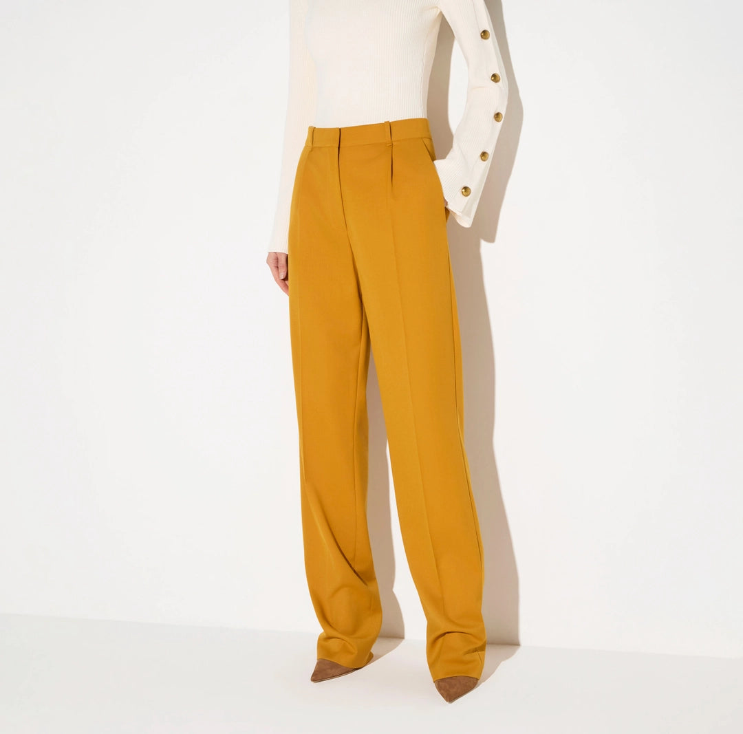 Trousers in gabardine fabric