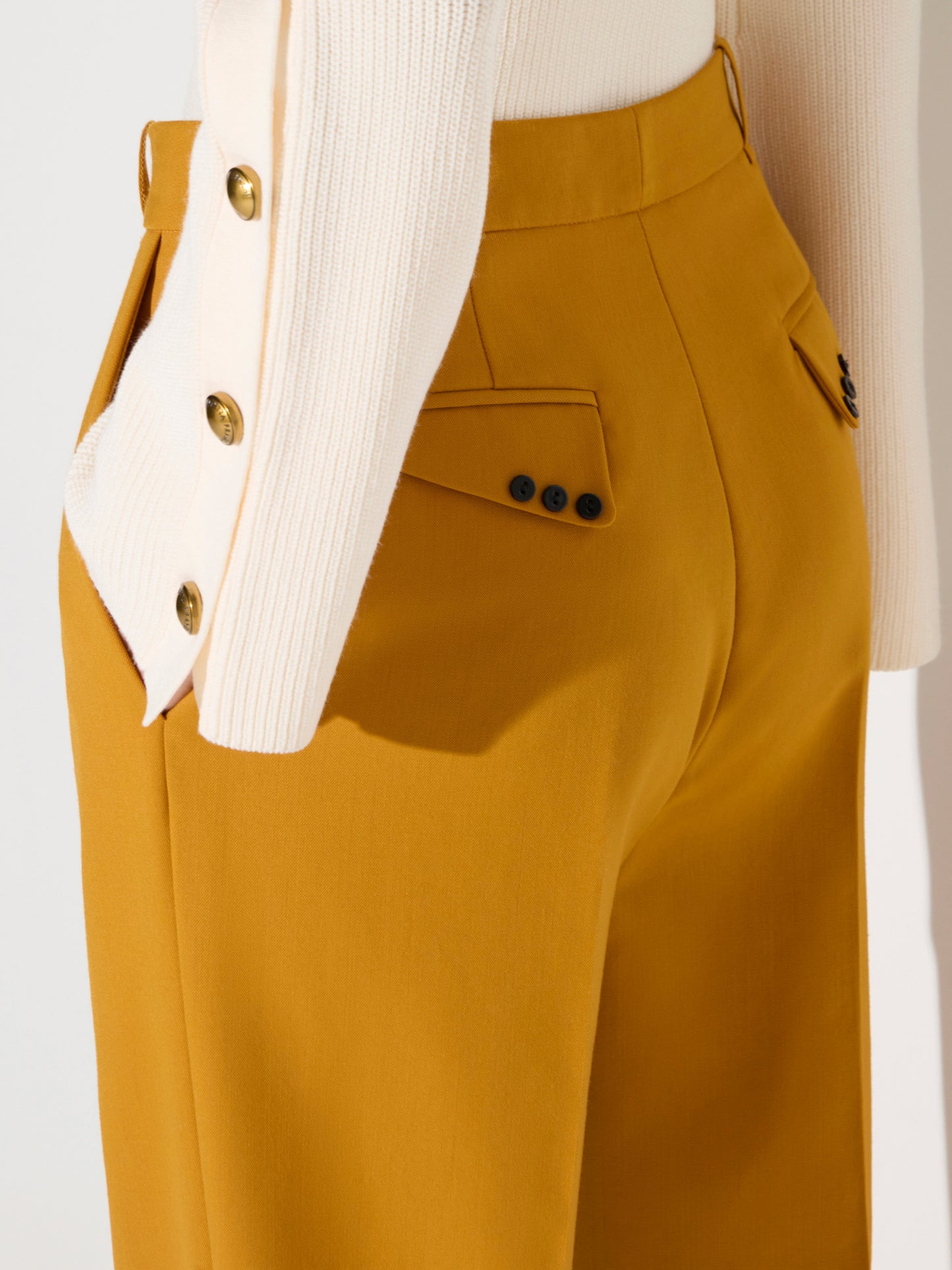 Trousers in gabardine fabric