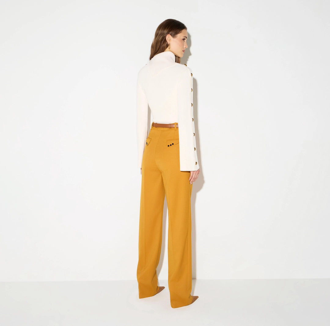 Trousers in gabardine fabric