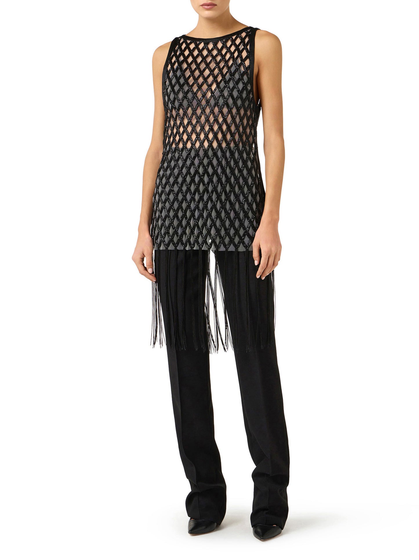 Lightweight crêpe fabric trousers