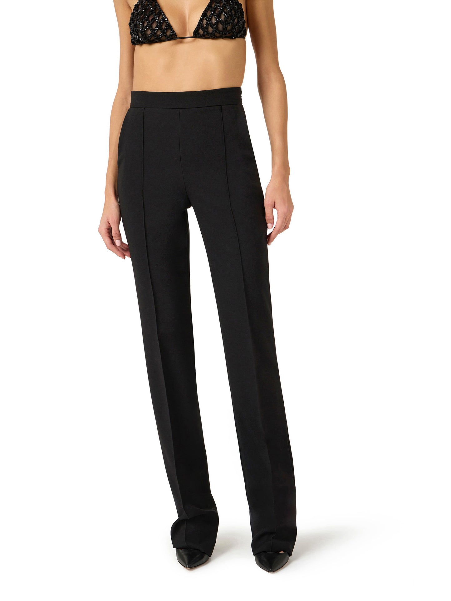 Lightweight crêpe fabric trousers