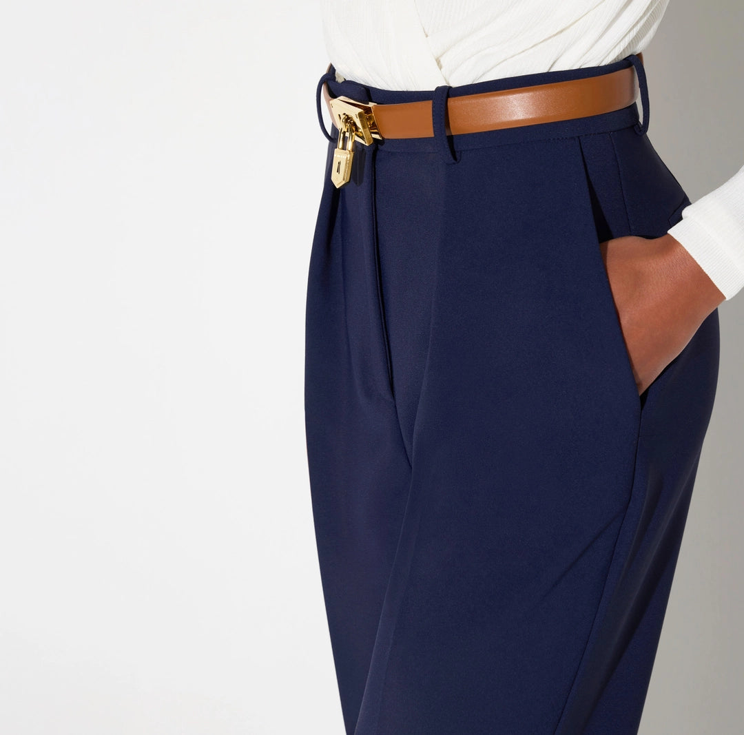 Lightweight crêpe fabric trousers
