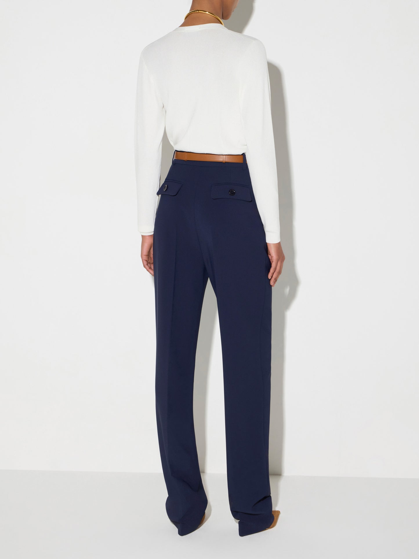 Lightweight crêpe fabric trousers