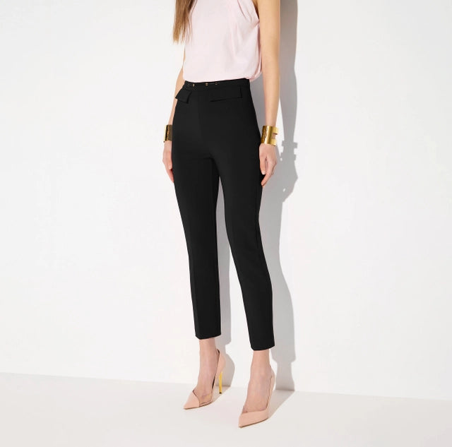 Trousers in double layer stretch crêpe