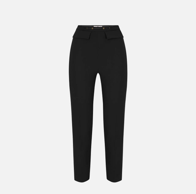 Trousers in double layer stretch crêpe