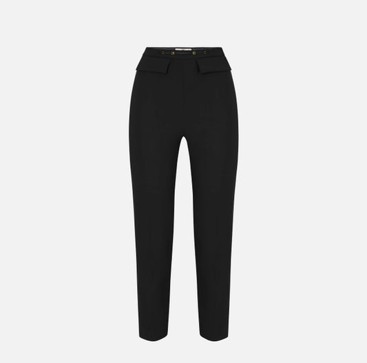 Trousers in double layer stretch crêpe