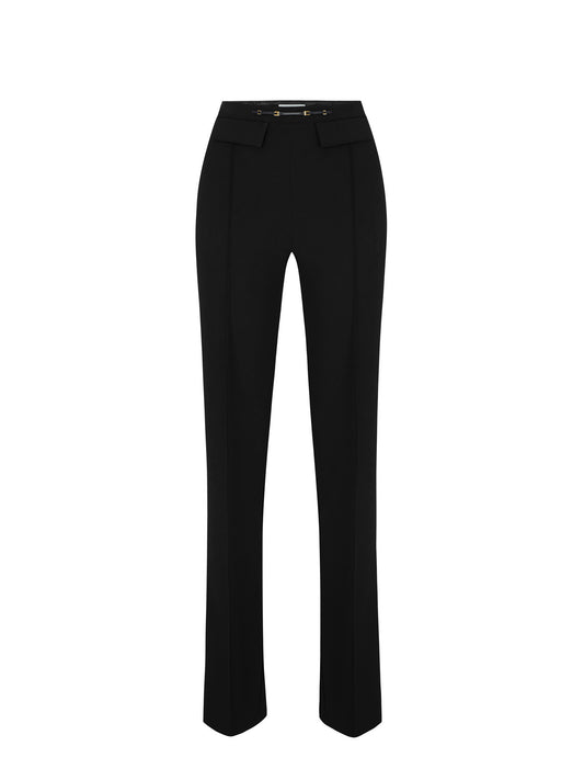 Trousers in double layer stretch crêpe