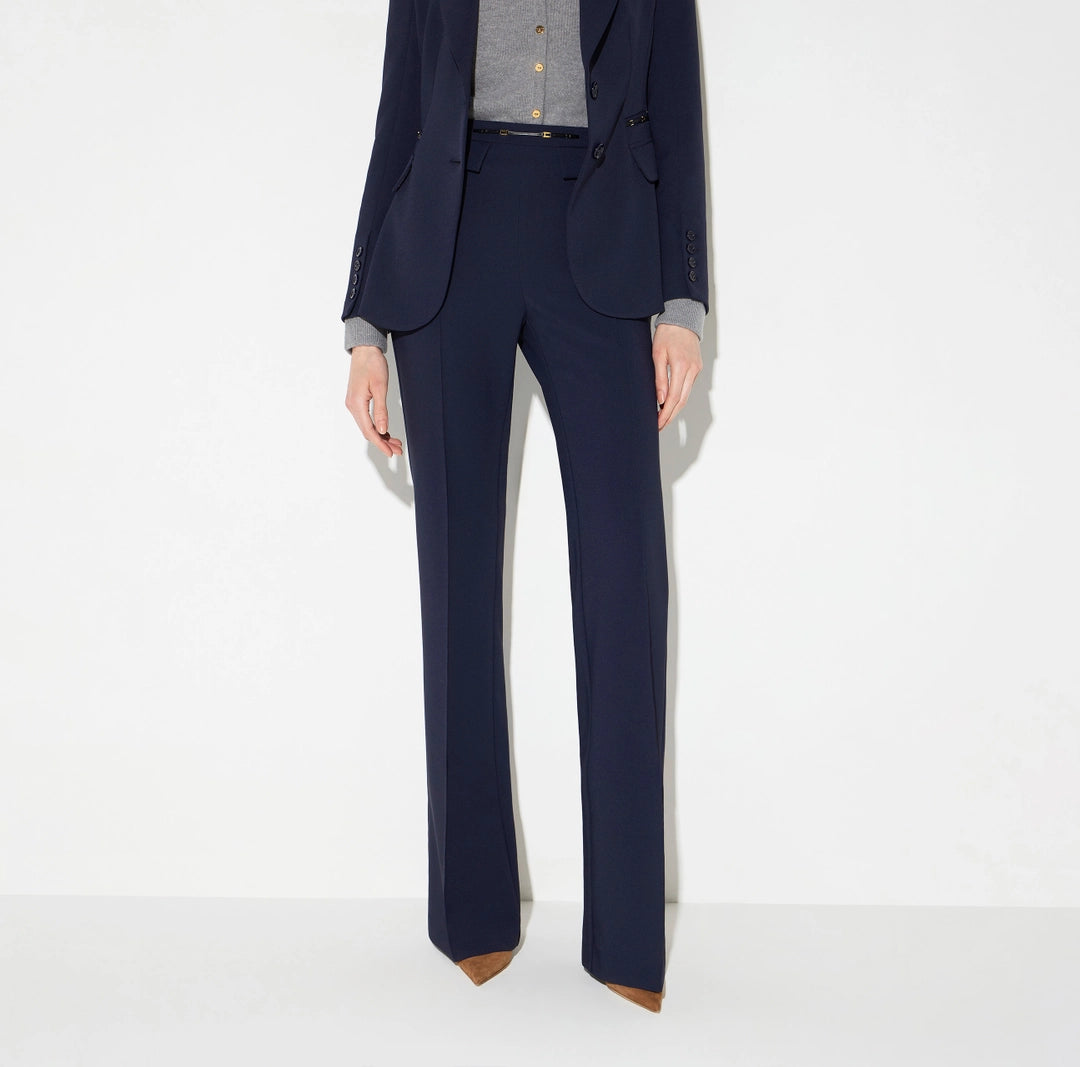 Trousers in double layer stretch crêpe