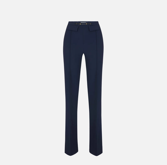 Trousers in double layer stretch crêpe