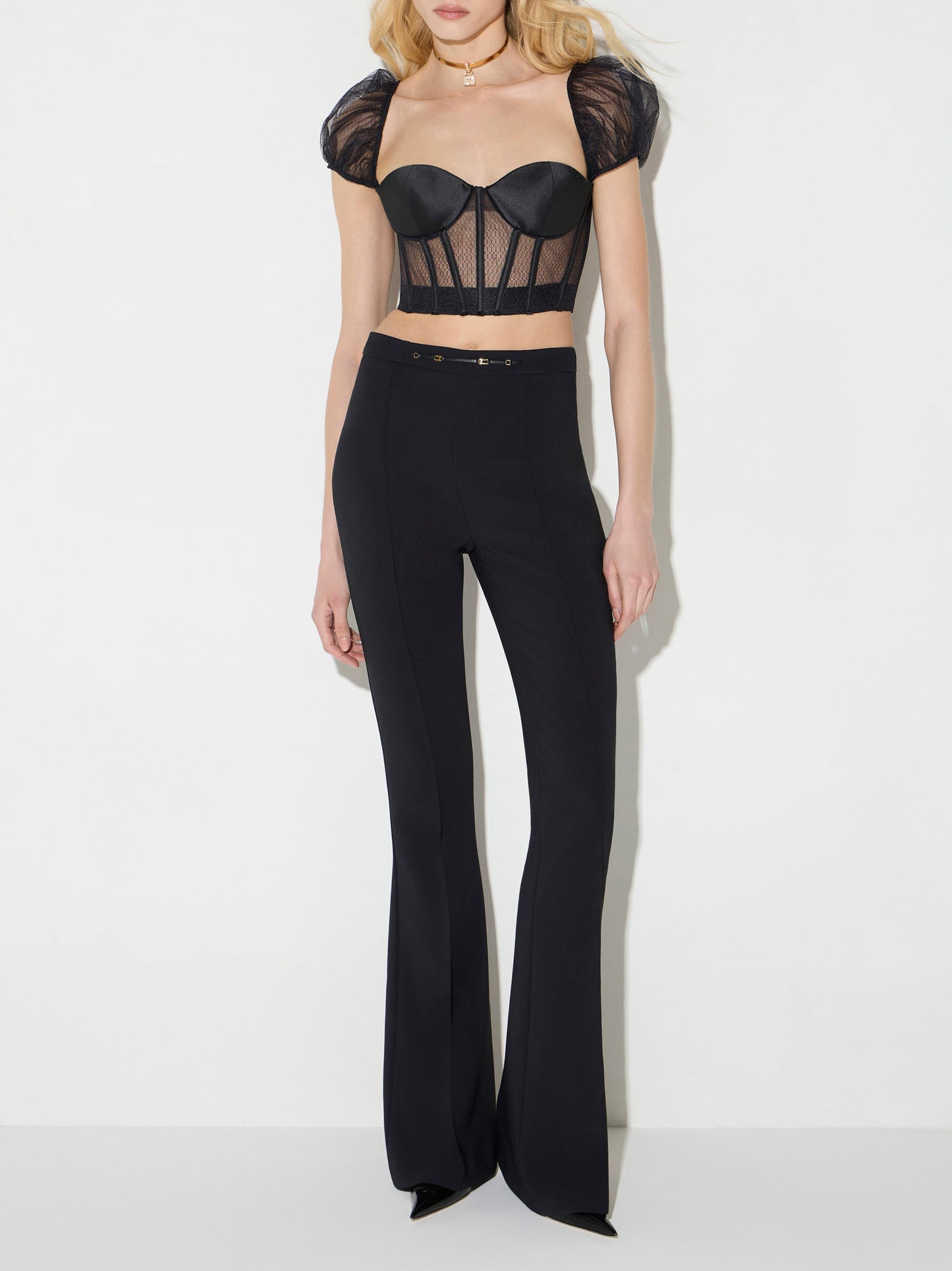 Trousers in double layer strech crepe