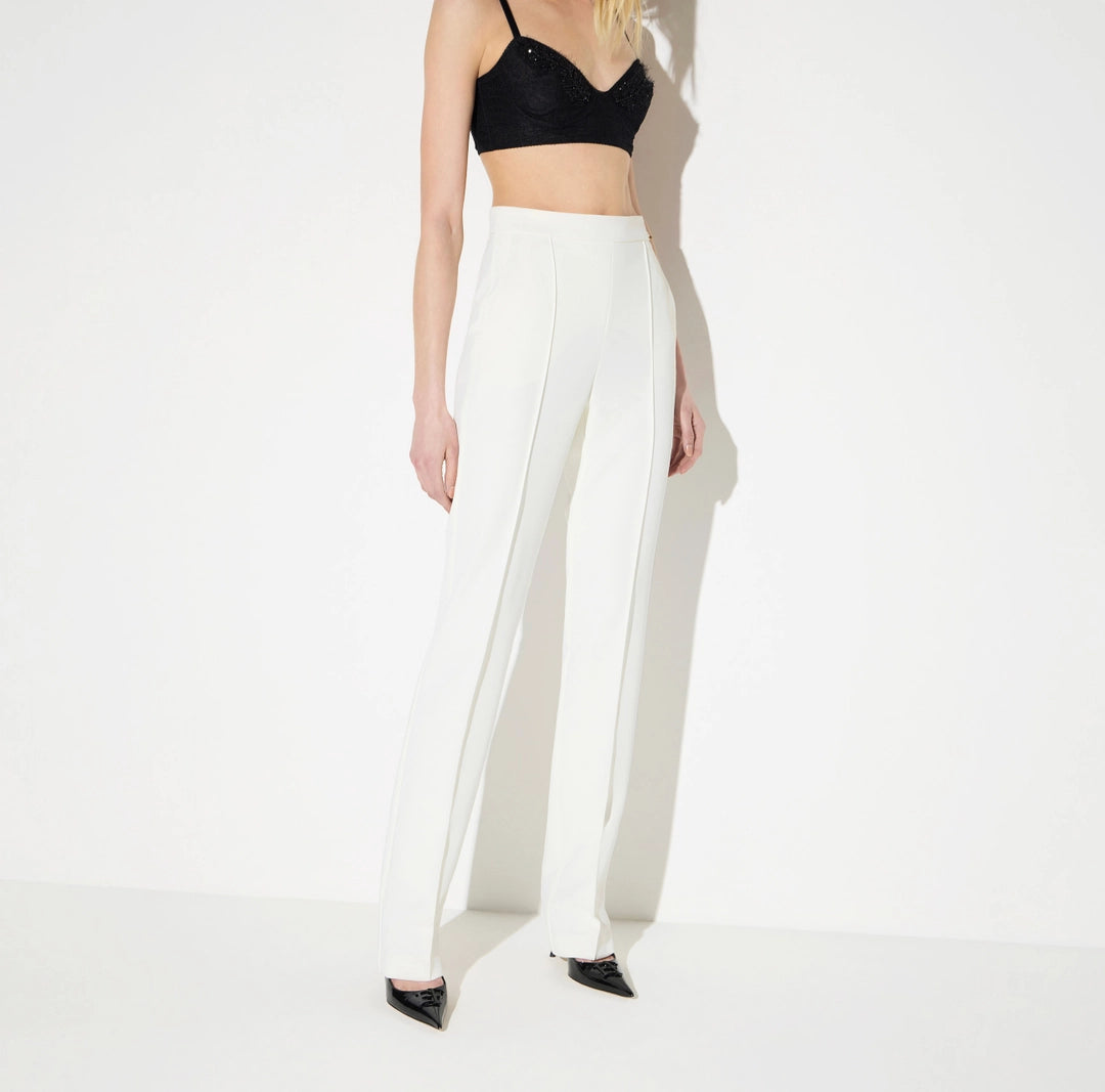 Lightweight crêpe fabric trousers