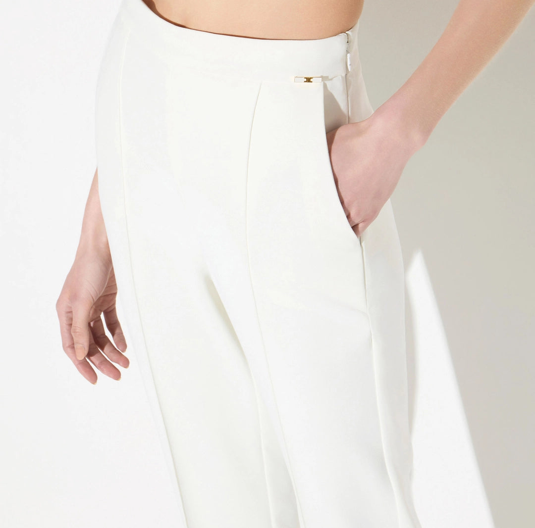 Lightweight crêpe fabric trousers