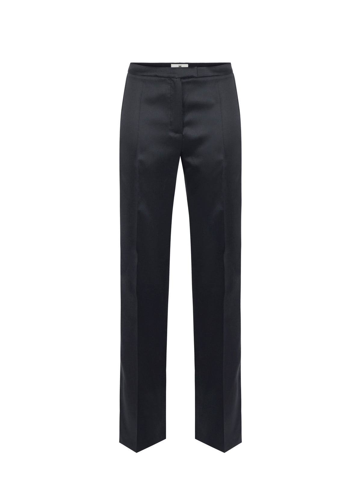 Trousers in gazar and satin fabric