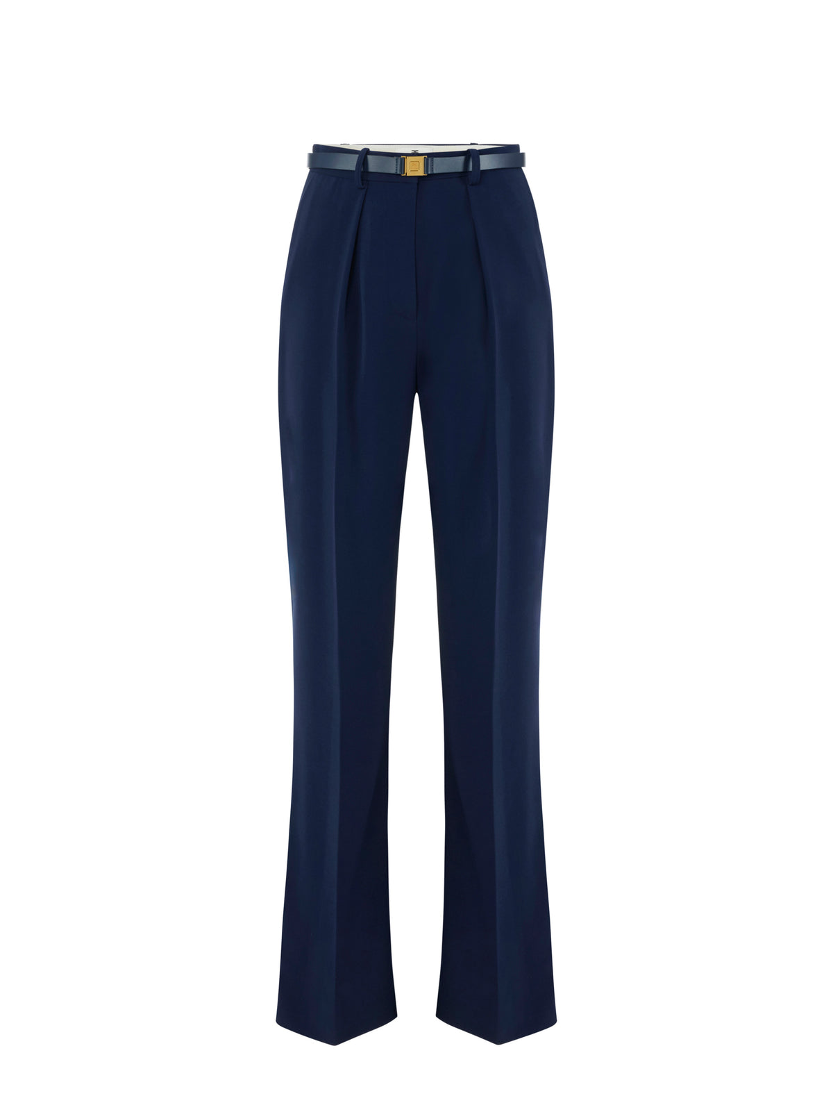 Trousers in lightweight crêpe fabric with belt