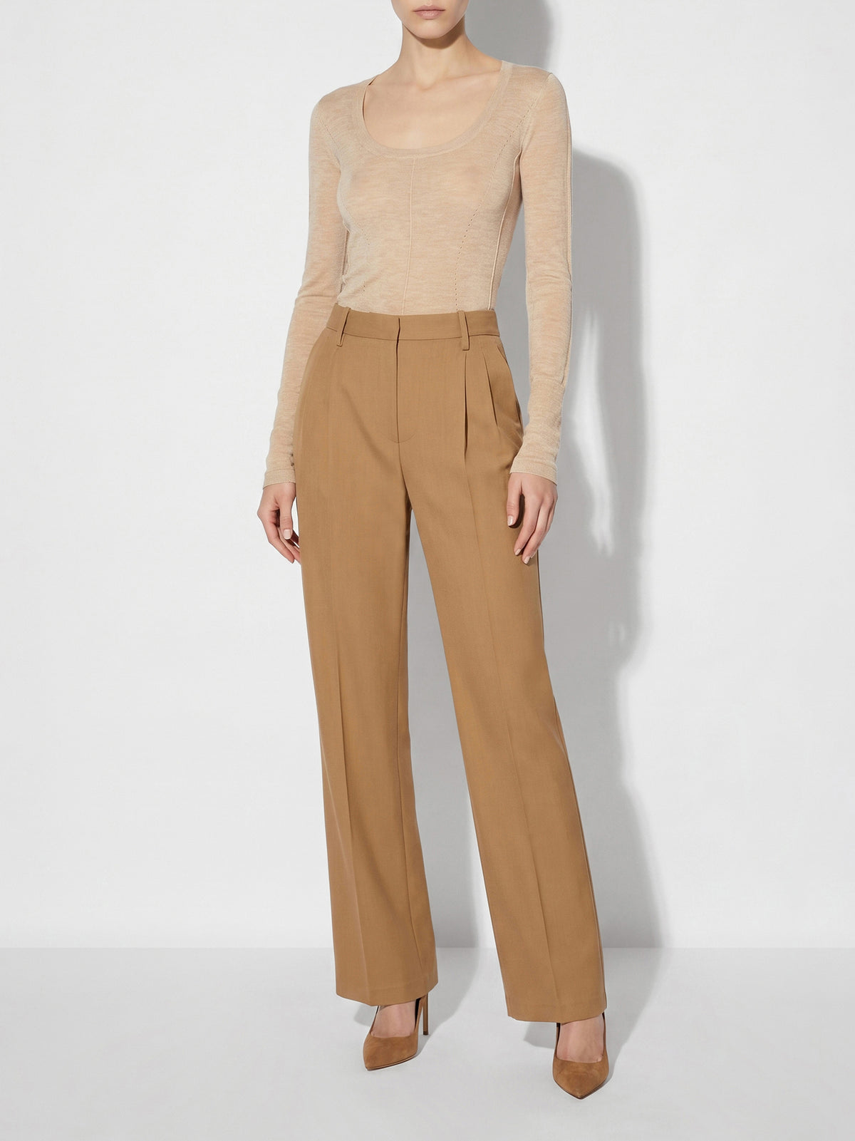 Flowing gabardine trousers
