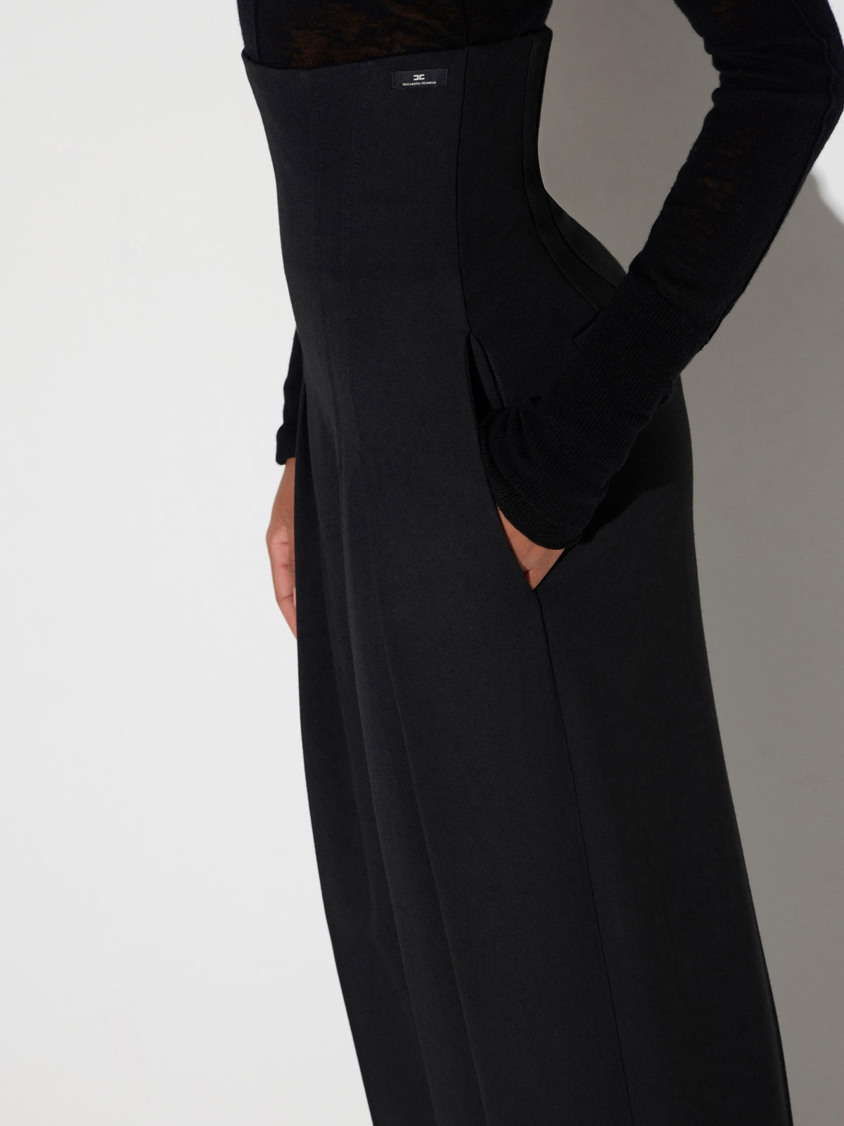 Flowing gabardine trousers