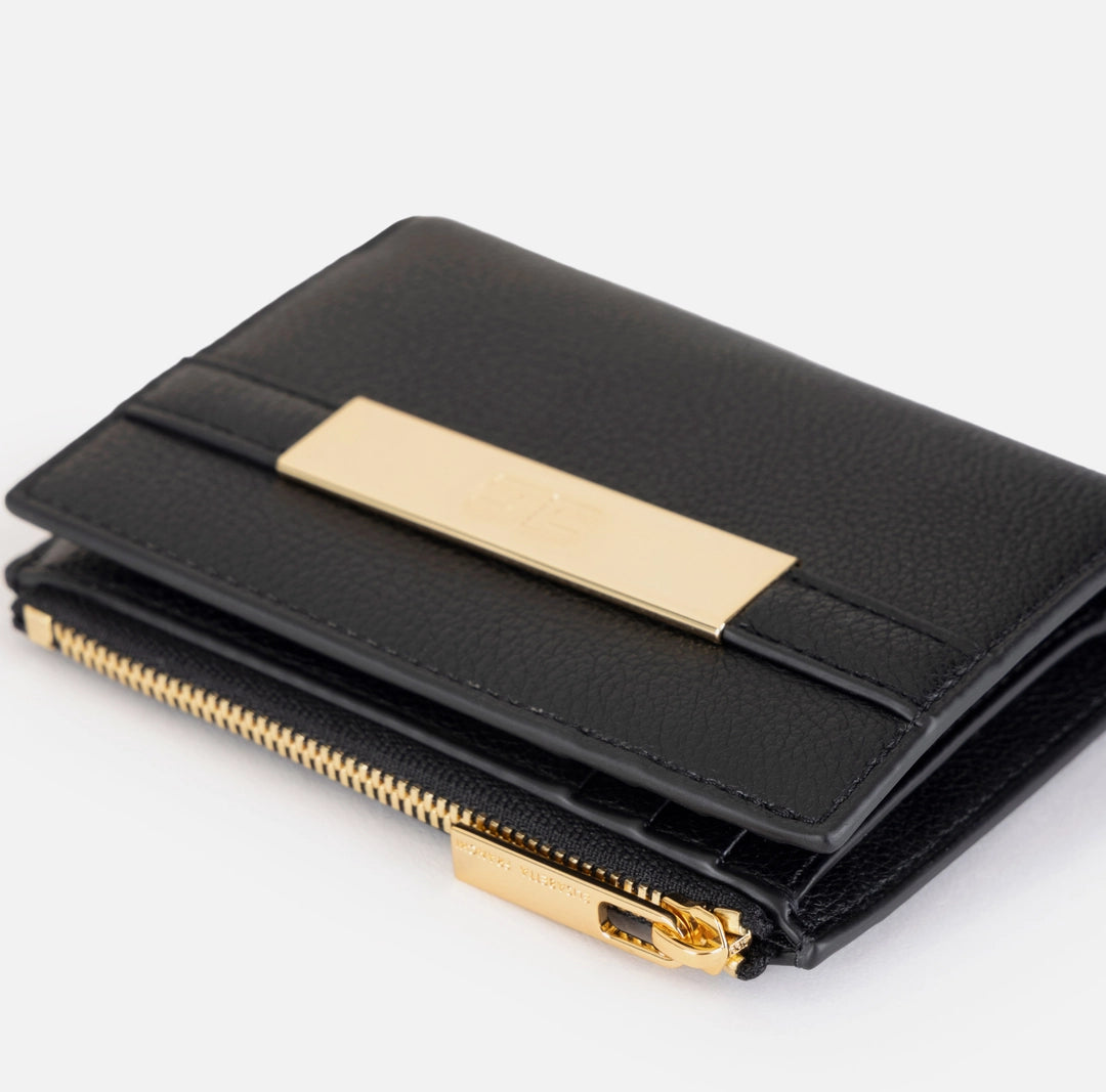 Wallet with logo plaque