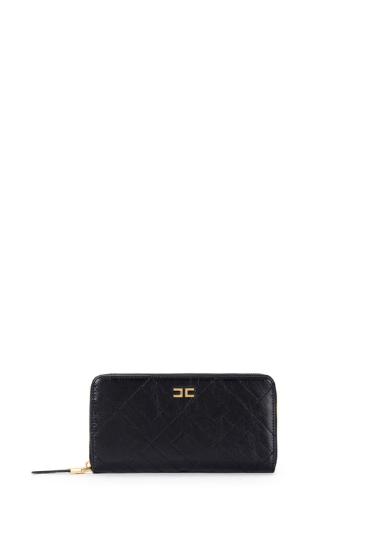 Wallet with zip and logo