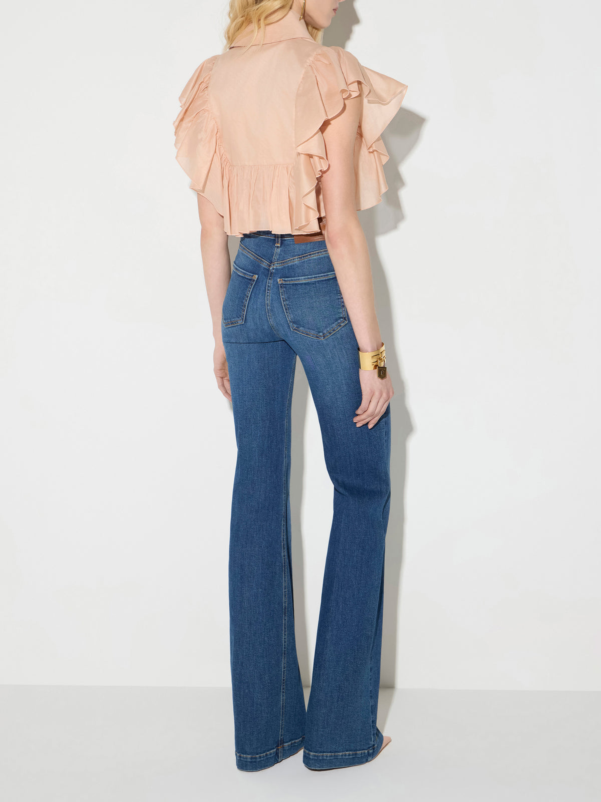 Palazzo jeans with row of buttons