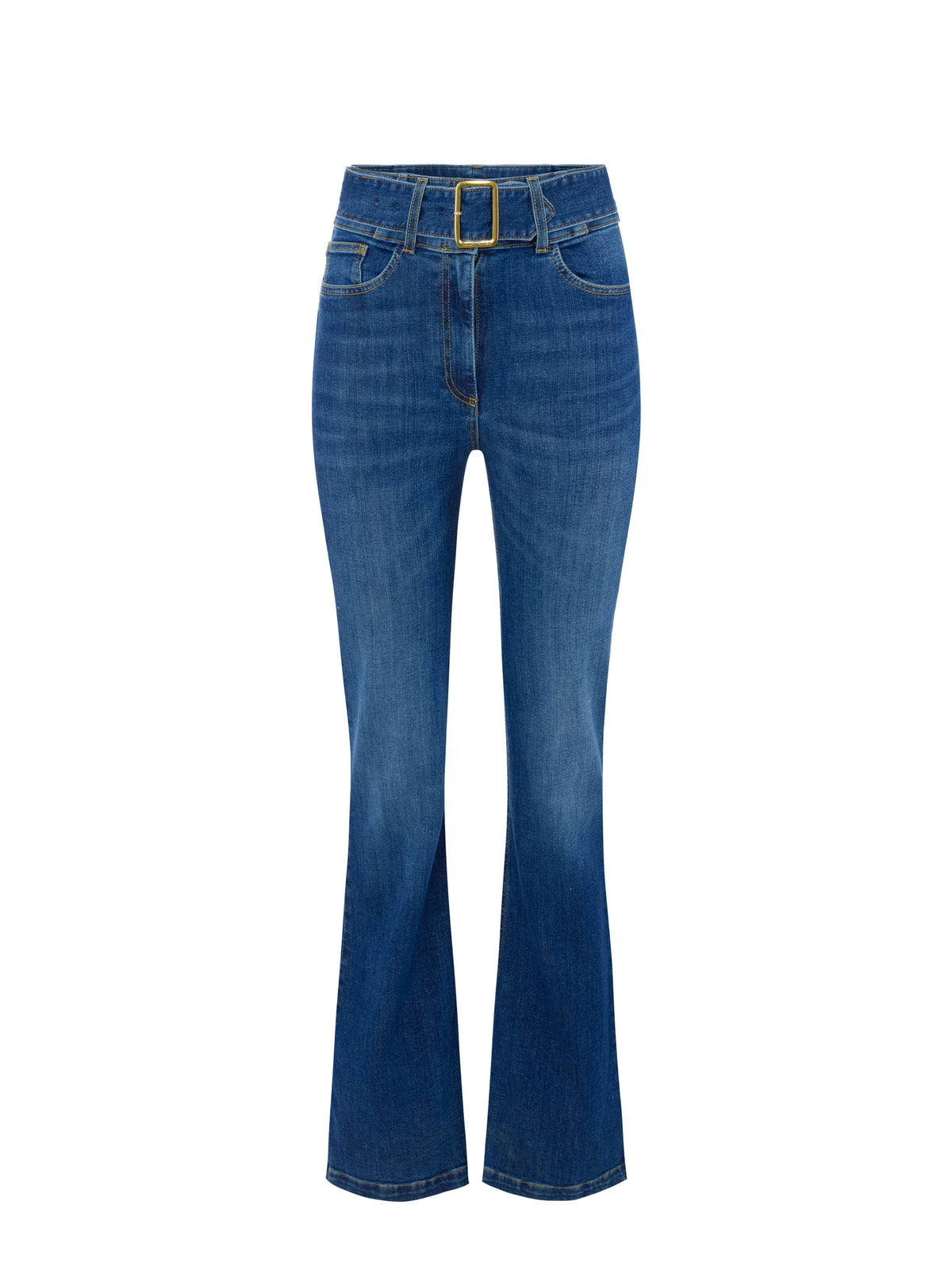 Boot-cut jeans with belt