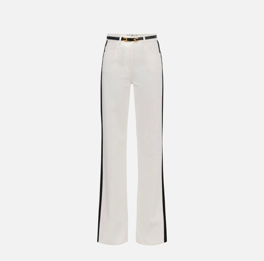 Jeans with satin bands