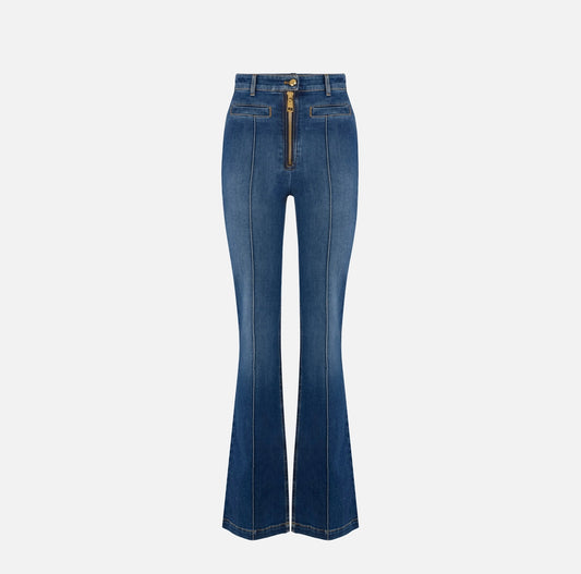 Boot-cut jeans with zip