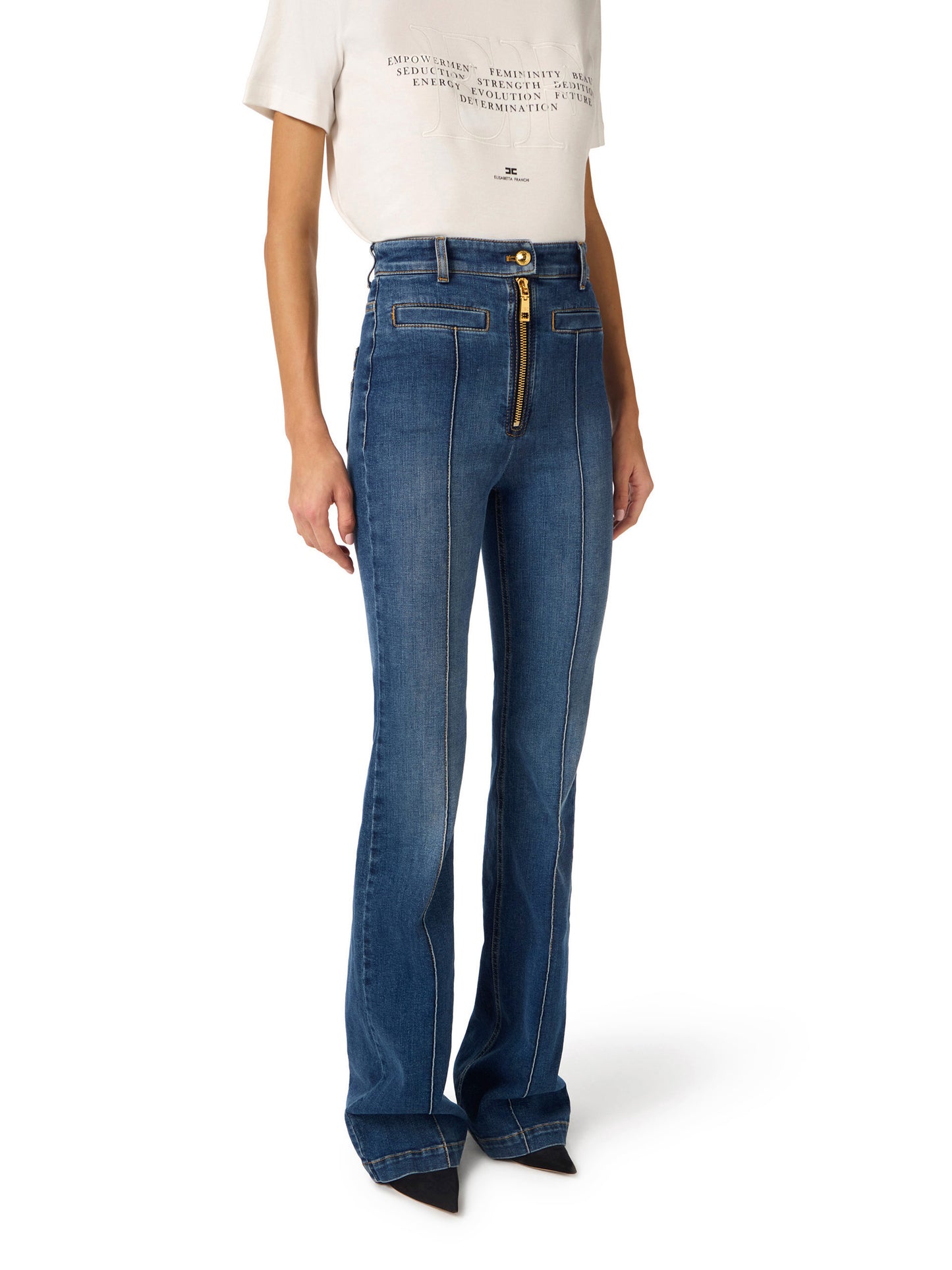 Boot-cut jeans with zip