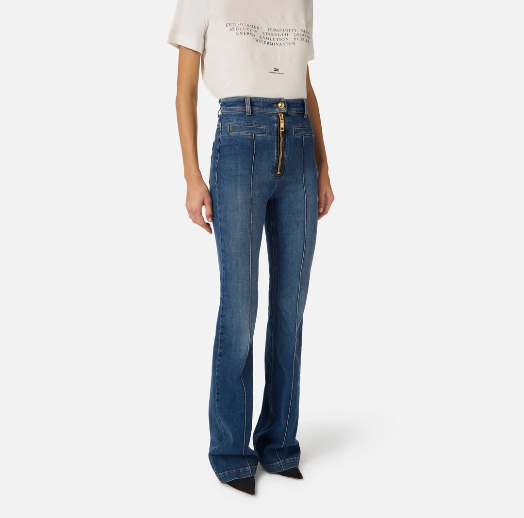 Boot-cut jeans with zip