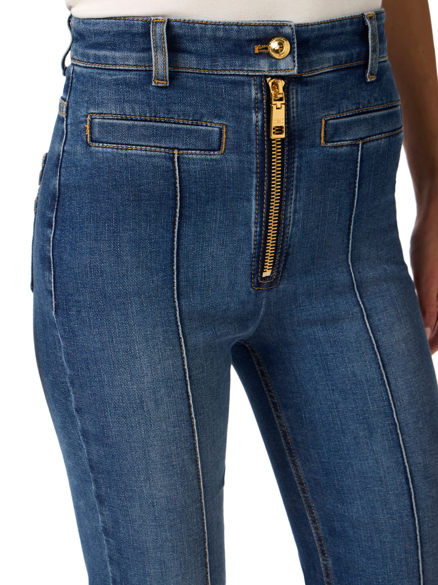 Boot-cut jeans with zip