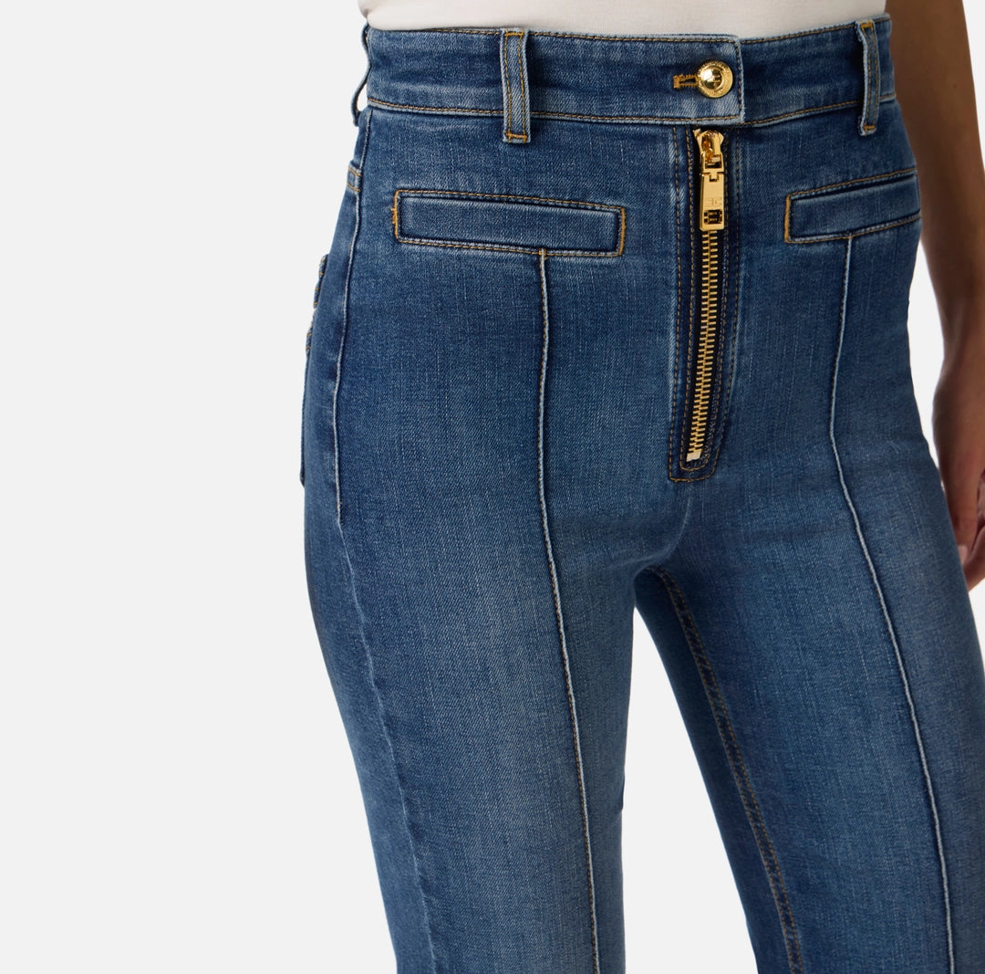 Boot-cut jeans with zip