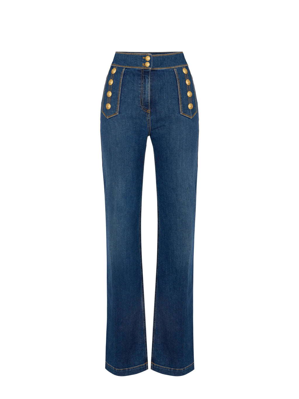 Palazzo jeans with buttons