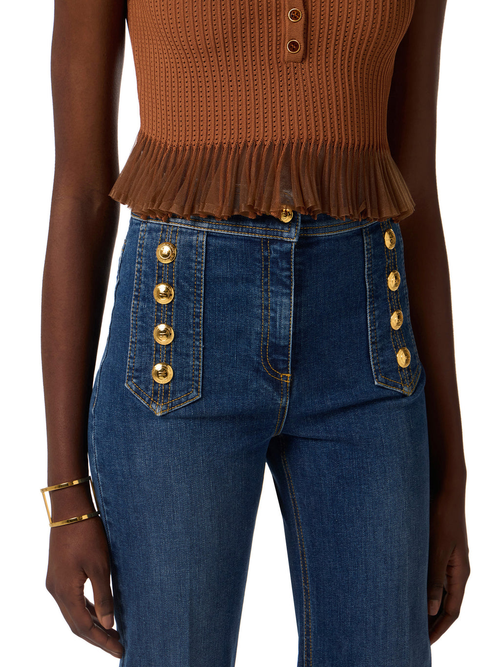 Palazzo jeans with buttons