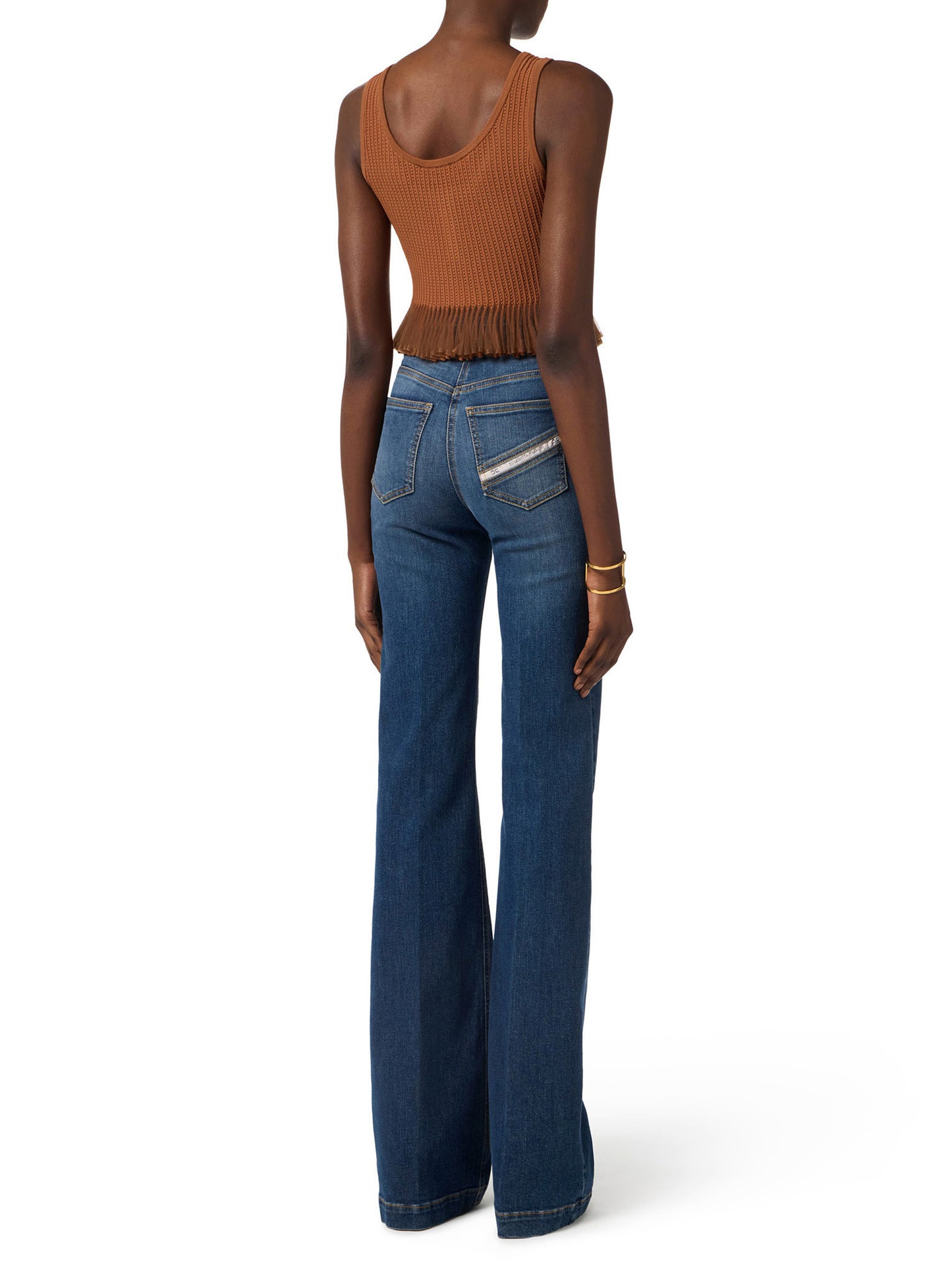 Palazzo jeans with buttons