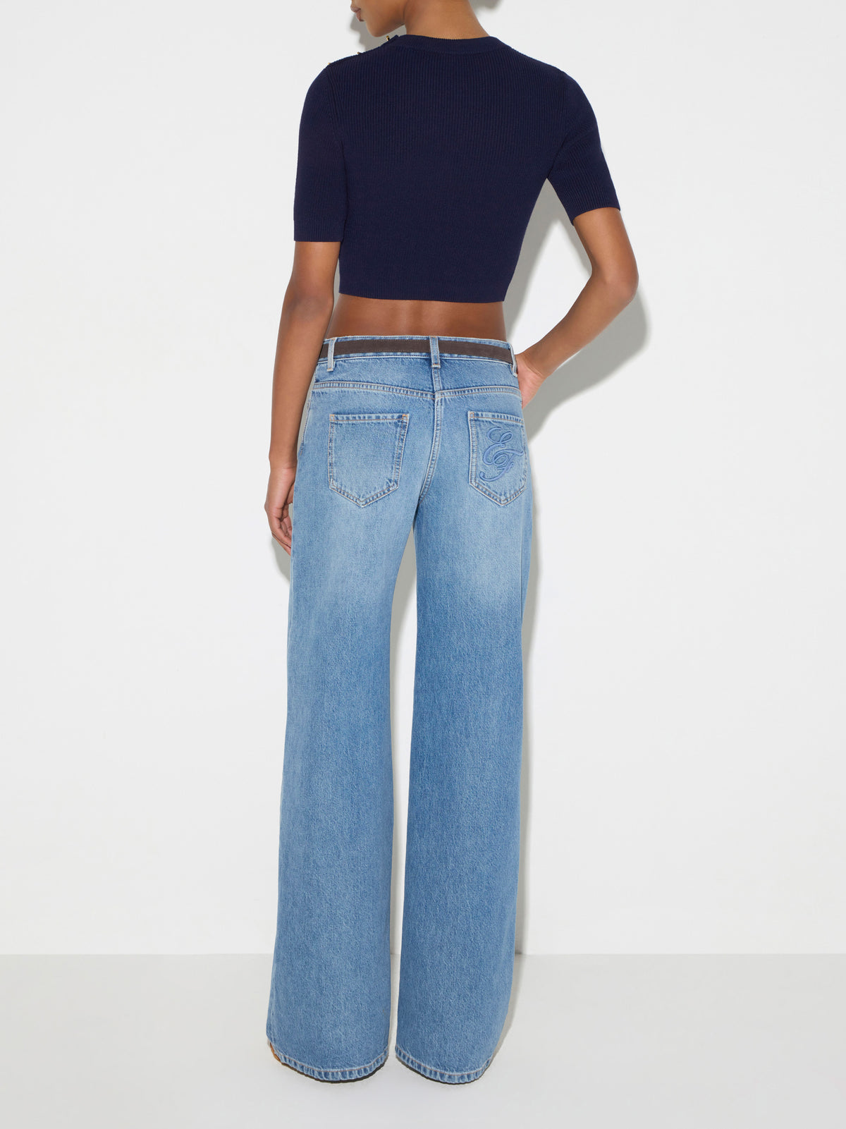 Palazzo jeans with belt
