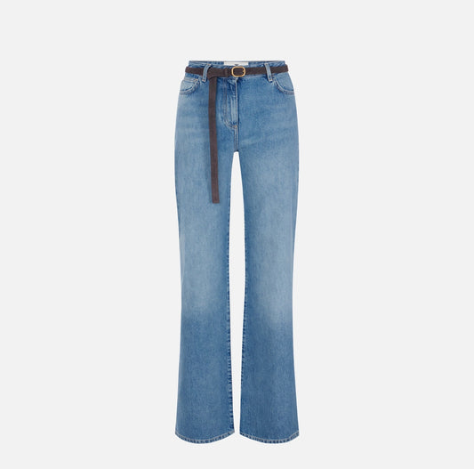 Palazzo jeans with belt