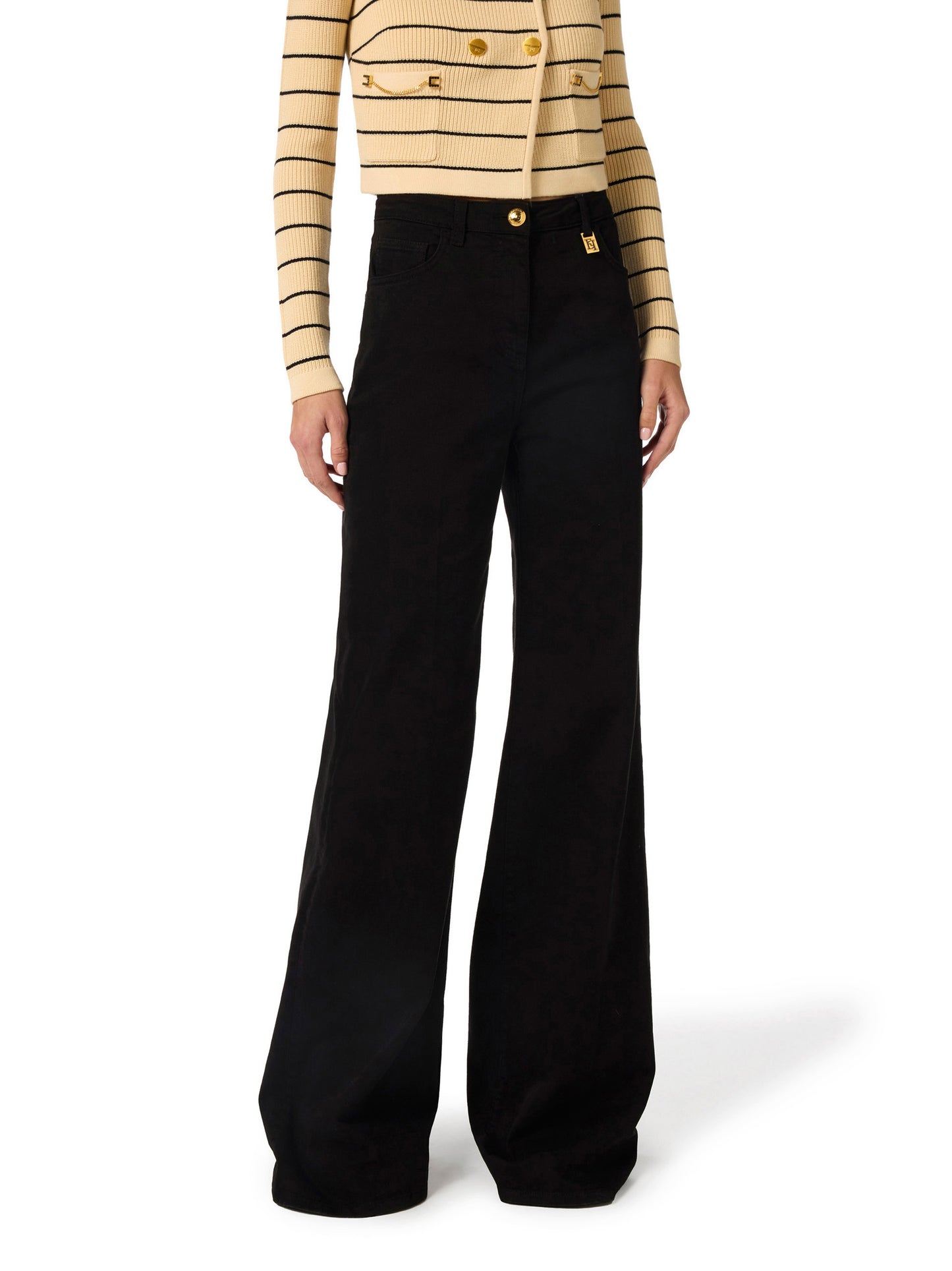 Palazzo jeans with logo detail