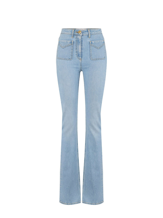 Boot-cut jeans with small pockets