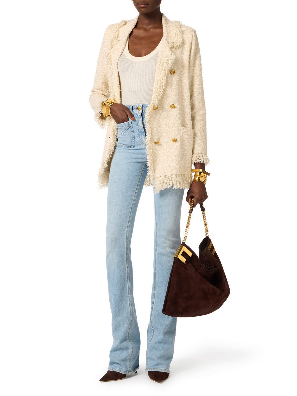 Boot-cut jeans with small pockets