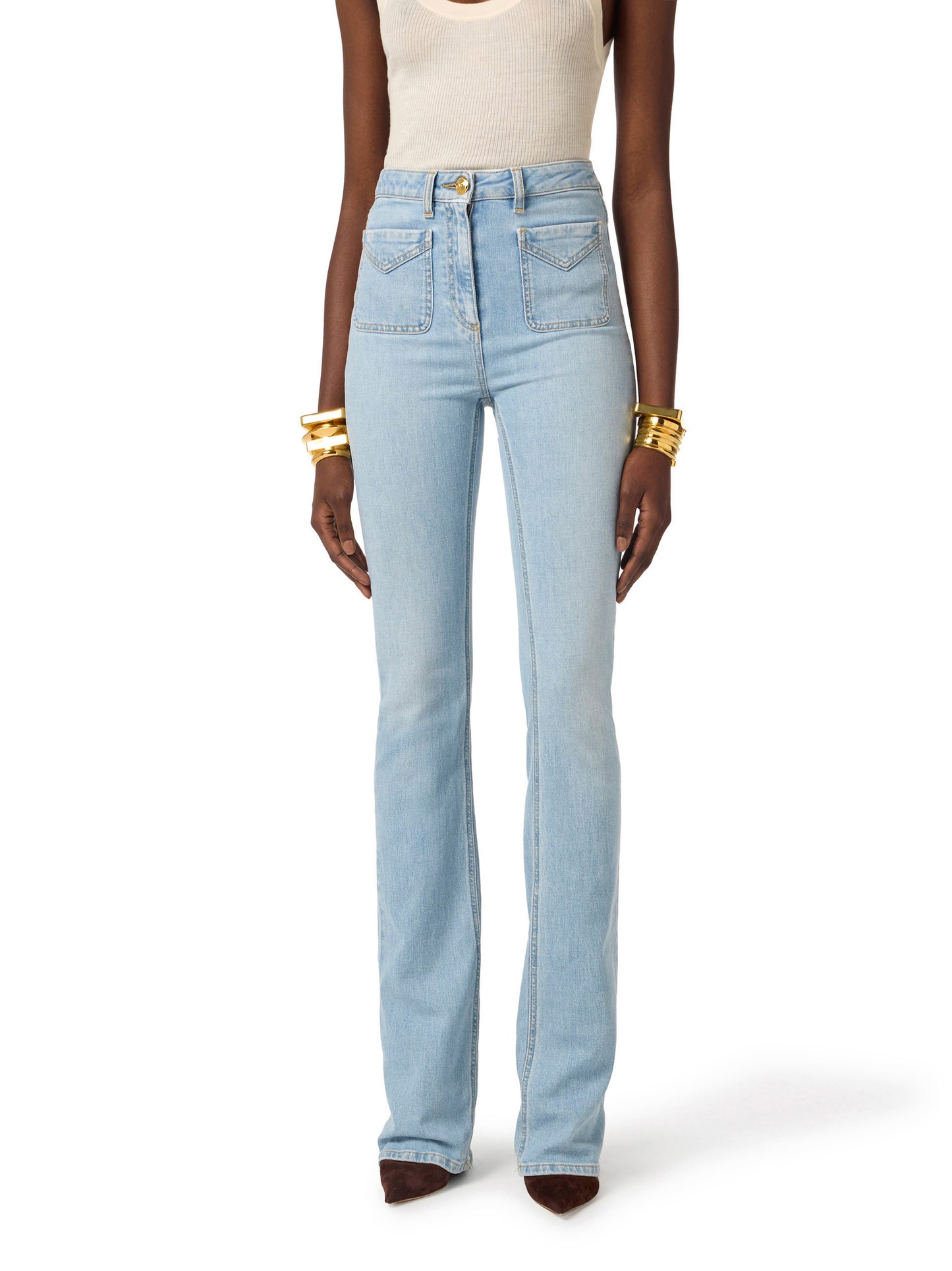 Boot-cut jeans with small pockets