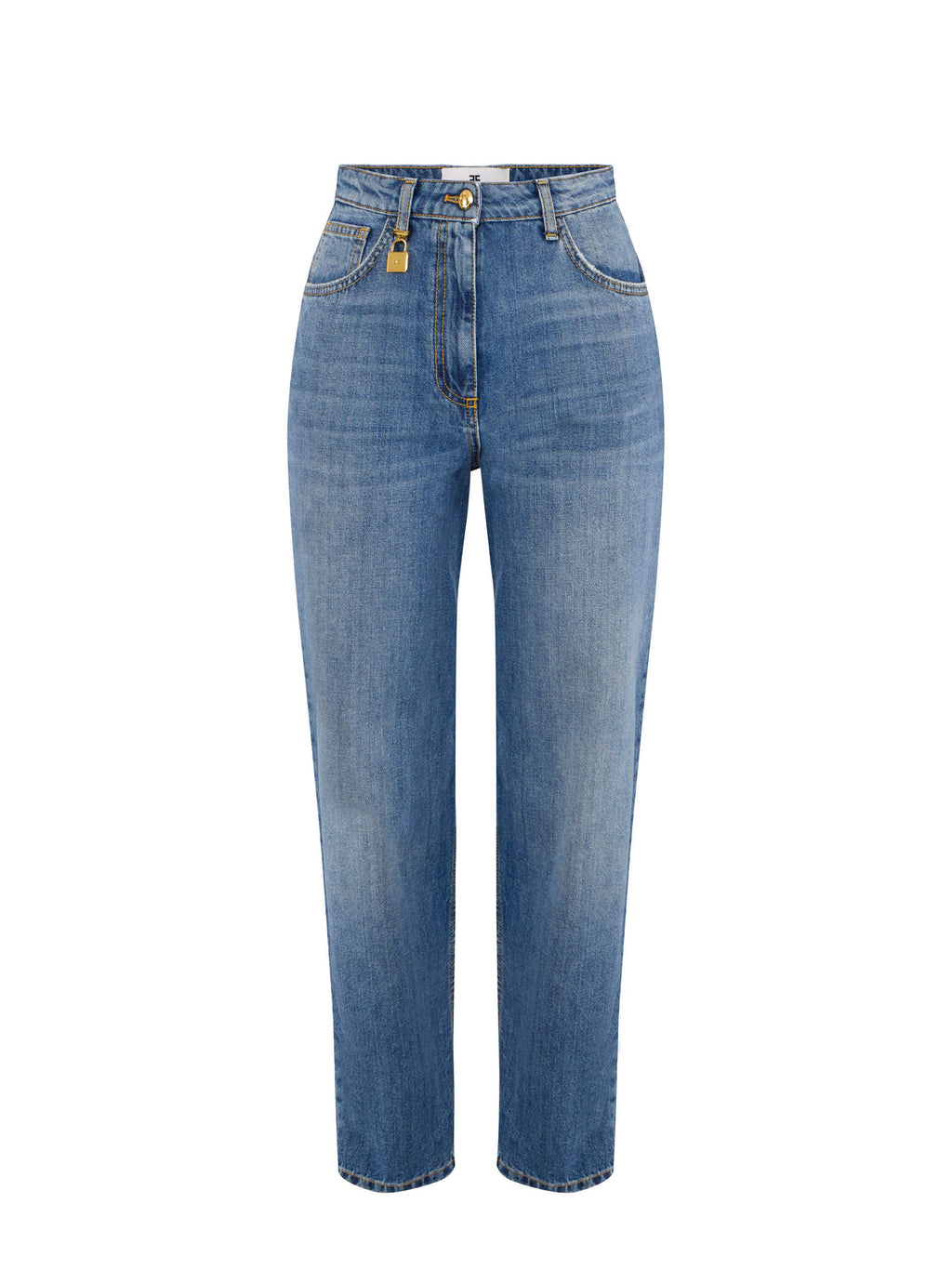 Balloon jeans with jewelled padlock
